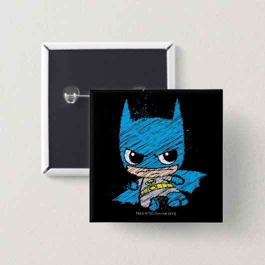 Badge Carré 5 Cm Mini-Batman (Devant & derrière)