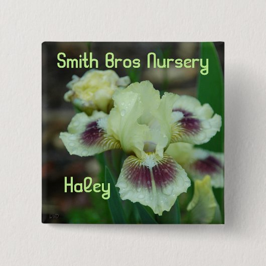 Badge Carré 5 Cm Mini Bouton-Insigne d'iris (Devant)