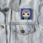 Badge Carré 5 Cm Mini-Chat (En situation)