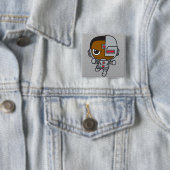 Badge Carré 5 Cm Mini-Cyborg (En situation)