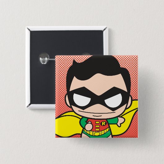 Badge Carré 5 Cm Mini-Robin (Devant & derrière)