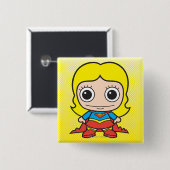 Badge Carré 5 Cm Mini Supergirl (Devant & derrière)