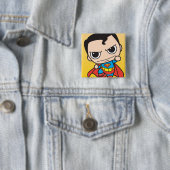 Badge Carré 5 Cm Mini Superman Flying (En situation)
