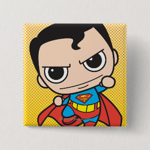 Badge Carré 5 Cm Mini Superman Flying