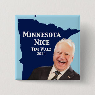 Badge Carré 5 Cm Minnesota Nice Tim Walz