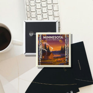 Badge Carré 5 Cm Minnesota vintage