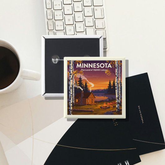 Badge Carré 5 Cm Minnesota vintage