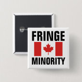 Badge Carré 5 Cm Minorité marginale avec drapeau du Canada (Devant & derrière)
