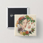 Badge Carré 5 Cm Mira Kira et amis (Devant & derrière)