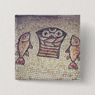 Badge Carré 5 Cm Miracle du pain et des poissons