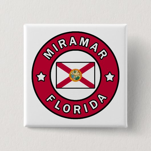 Badge Carré 5 Cm Miramar Floride (Devant)