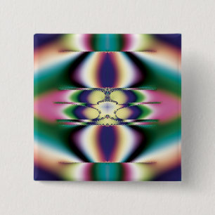 Badge Carré 5 Cm Miroirs Arc-en-ciel