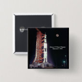 Badge Carré 5 Cm Mission Apollo 17 Moon (Devant & derrière)