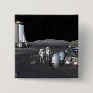 Badge Carré 5 Cm Missions d'exploration spatiale futures 3