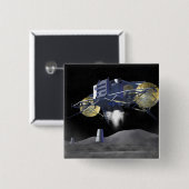 Badge Carré 5 Cm Missions d'exploration spatiale futures 4 (Devant & derrière)