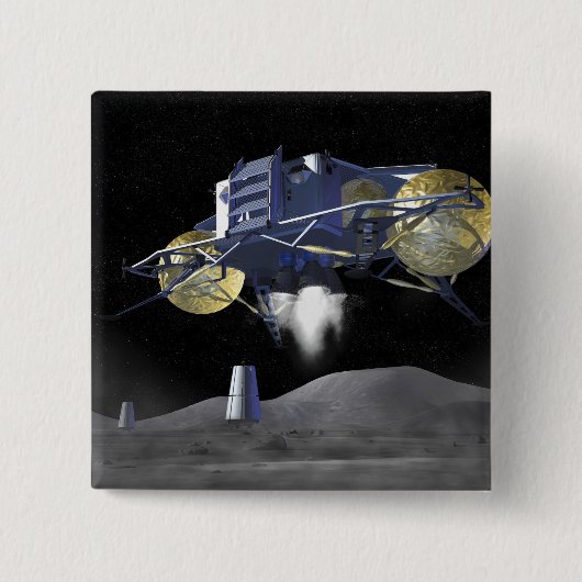Badge Carré 5 Cm Missions d'exploration spatiale futures 4 (Devant)