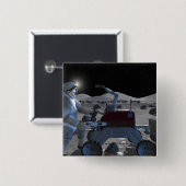 Badge Carré 5 Cm Missions d'exploration spatiale futures 7 (Devant & derrière)
