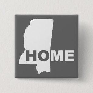 Badge Carré 5 Cm Mississippi Accueil Loin De L'Étiquette Bouton D'É