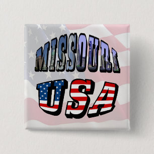 Badge Carré 5 Cm Missouri Picture et USA Text