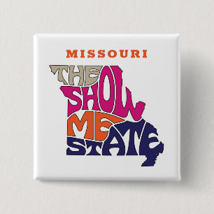 Badge Carré 5 Cm Missouri State Surnom Word Art