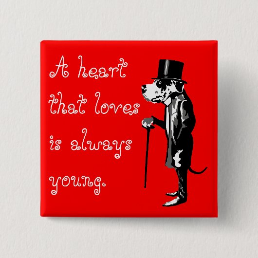 Badge Carré 5 Cm Mister Great Dane, le sage chien (Devant)