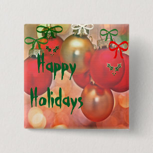 Badge Carré 5 Cm Mistorsion et baubles de Noël