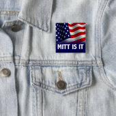 Badge Carré 5 Cm Mitt Is It - Romney Ryan 2012 (En situation)