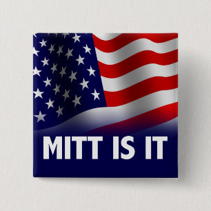 Badge Carré 5 Cm Mitt Is It - Romney Ryan 2012