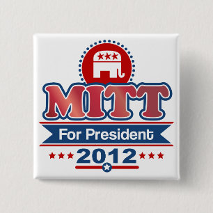 Badge Carré 5 Cm Mitt Romney 2012