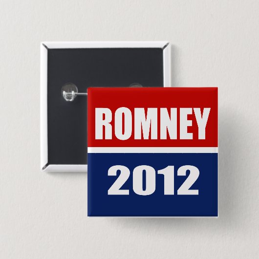 BADGE CARRÉ 5 CM MITT ROMNEY 2012 (Devant & derrière)