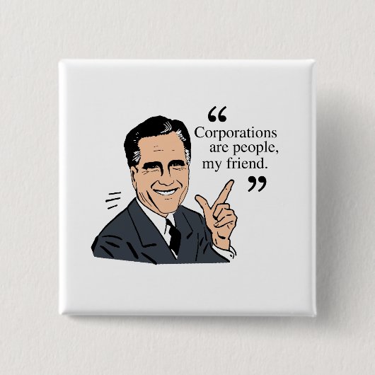 Badge Carré 5 Cm Mitt Romney Citations couleur (Devant)
