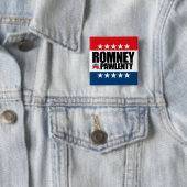 Badge Carré 5 Cm Mitt Romney Tim Pawlenty 2012 (En situation)