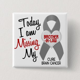 Badge Carré 5 Cm Mlle absente My Brother-In-Law 1 de cancer du