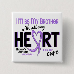 Badge Carré 5 Cm Mlle de tout mon coeur frère de lymphome de