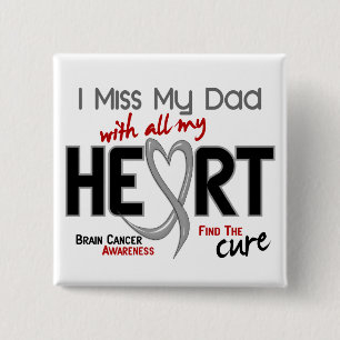 Badge Carré 5 Cm MLLE MY DAD du cancer du cerveau I