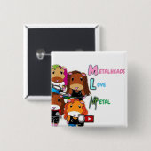 Badge Carré 5 Cm MLM : Guinée PIgs (Devant & derrière)