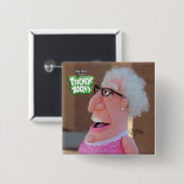 Badge Carré 5 Cm Mme Carrie Oki Button #3 (Devant & derrière)