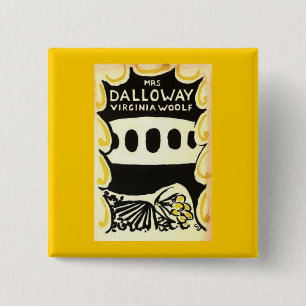 Badge Carré 5 Cm Mme Dalloway Virginia Woolf Première Édition