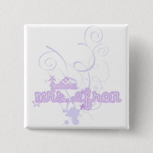 Badge Carré 5 Cm Mme Efron Button (Devant)