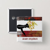 Badge Carré 5 Cm Mode de salon de rendez-vous de coiffeur florale (Devant & derrière)