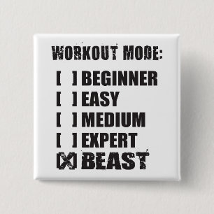Badge Carré 5 Cm Mode d'entraînement - BEAST