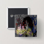 Badge Carré 5 Cm Mode Diva tourbillonné (Devant & derrière)