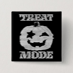 Badge Carré 5 Cm Mode traitement Citrouille Glitchy