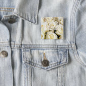 Badge Carré 5 Cm Modèle blanc Rose Elegance (En situation)