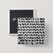 Badge Carré 5 Cm Modèle Chevron noir et gris Zebra (Devant & derrière)