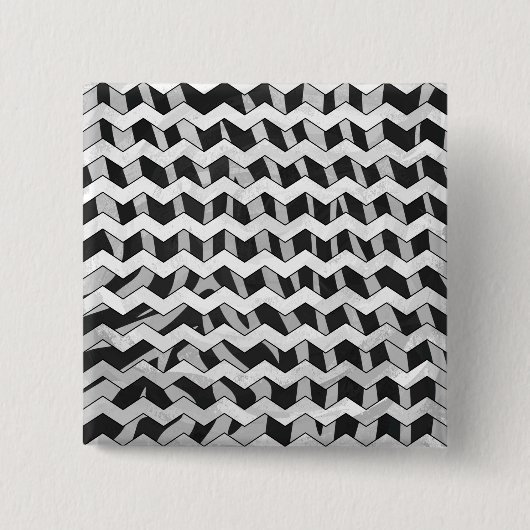Badge Carré 5 Cm Modèle Chevron noir et gris Zebra (Devant)
