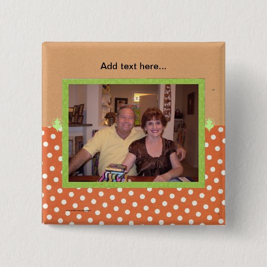 BADGE CARRÉ 5 CM MODÈLE DE BOUTON PHOTO (Devant)