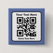 Badge Carré 5 Cm Modèle de code QR scannable avec texte modifiable (Devant)