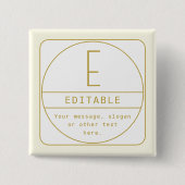 Badge Carré 5 Cm Modèle de design rétro-moderne modifiable en or et (Devant)