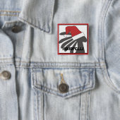 Badge Carré 5 Cm Modèle de Noël Kokopelli (En situation)